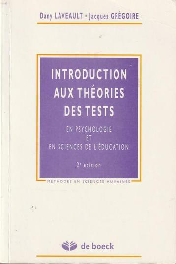 Introduction aux théories des tests en psychologie et en sci