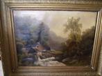 Peinture du 19eme siècle signée avec cadre stucké, Antiquités & Art, Enlèvement ou Envoi