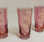 3 verres rétro nacre rose vintage, Enlèvement ou Envoi