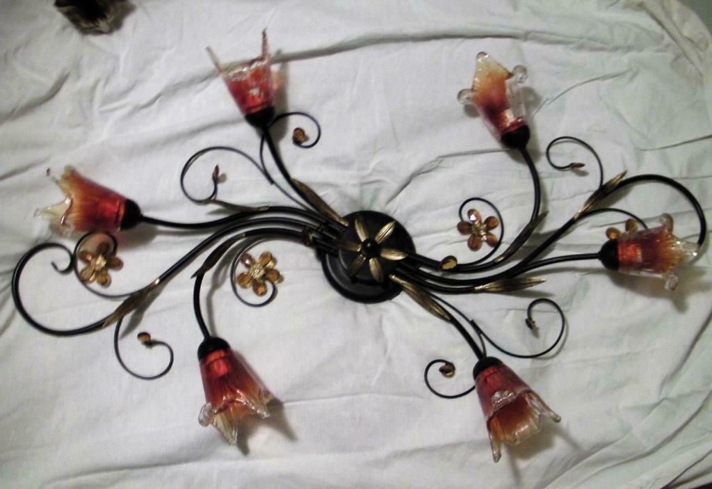 suspension 6 branches, Maison & Meubles, Enlèvement, Utilisé, Verre