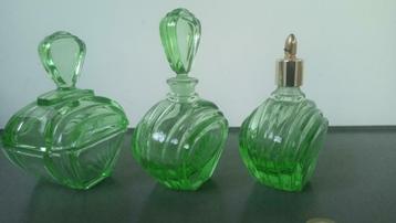 Art Deco Set de Parfum Cristal Vert, VintageBox Leuven