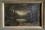 schilderij Zellie Platteau (School van Barbizon 19de eeuw), Antiek en Kunst, Ophalen of Verzenden