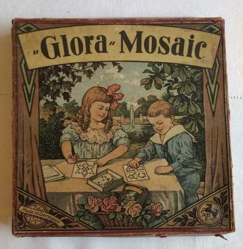 antiek mozaiëk spel GLORA MOSAIC, vintage speelgoed, Antiquités & Art, Curiosités & Brocante, Enlèvement ou Envoi