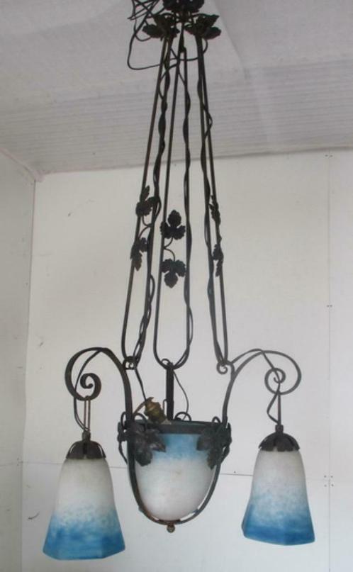 vintage pate de verre lamp luster Rethondes ACJ, Antiek en Kunst, Antiek | Verlichting, Ophalen