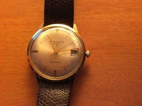 Montre vintage Baume & Mercier, Baumatic, Genève, Handtassen en Accessoires, Horloges | Antiek, Polshorloge, Overige merken, Goud