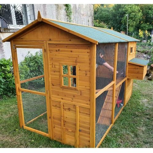 Poulailler XXL abri poule maison poule caille coq NEUF GEANT, Dieren en Toebehoren, Pluimvee | Toebehoren, Nieuw, Kippenhok of Kippenren