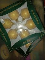 12 kleine gouden kerstballen, Diversen, Kerst, Ophalen of Verzenden, Zo goed als nieuw