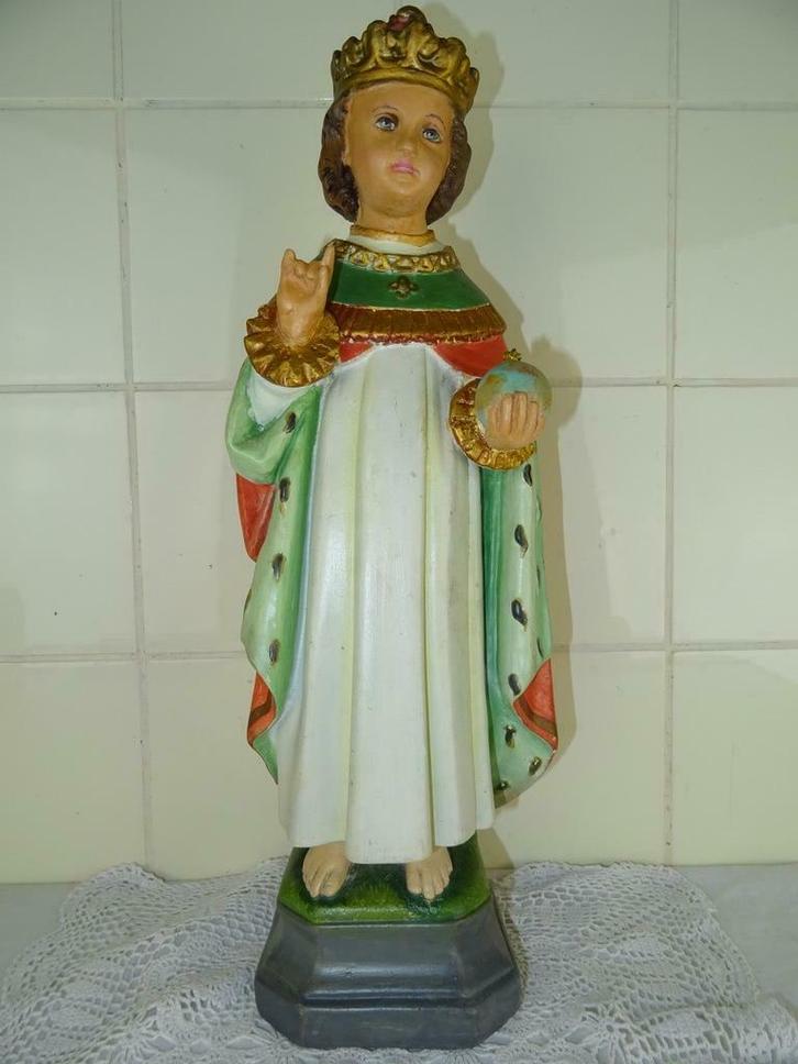 Jezusbeeld Antiek beeld Kindje Jezus van Praag 43cm 1930, Antiek en Kunst, Antiek | Religieuze voorwerpen, Ophalen of Verzenden