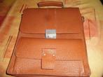 vintage boekentas retro en in leder, Ophalen, Bruin, Aktetas of Boekentas, Zo goed als nieuw