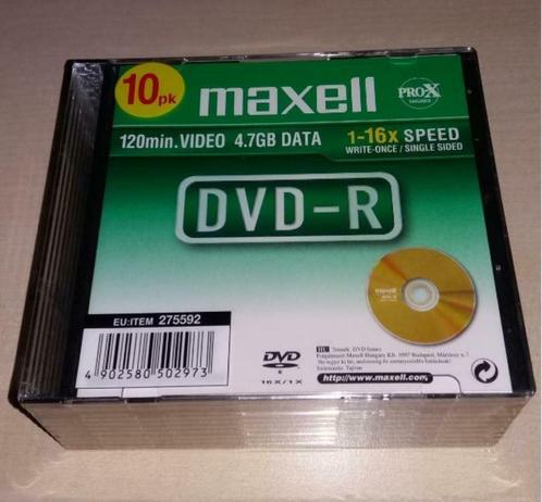 DVD-R Maxell Pro-X 4.7 gb - 120 min - (10 DVD vierges), Informatique & Logiciels, Disques enregistrables, Neuf, Dvd, Enlèvement ou Envoi