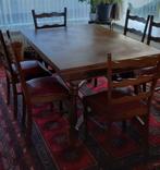 retro eettafel met 6 stoelen, Huis en Inrichting, Tafels | Eettafels, Overige materialen, Gebruikt, Rechthoekig, Retro
