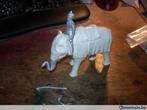 Figurine elephant + cornac 54mm Résin + plomb, Neuf