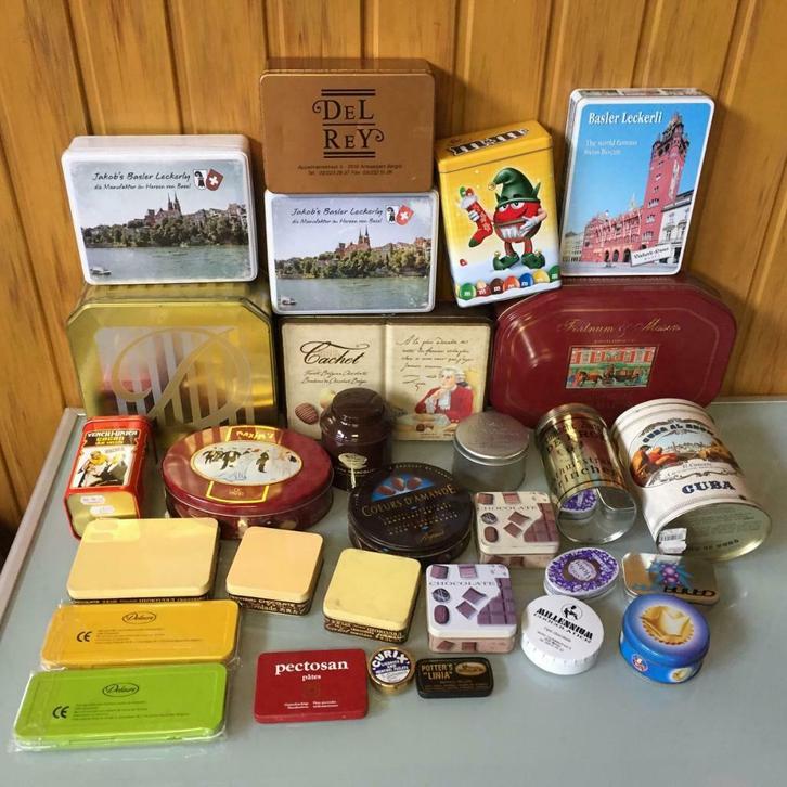 Lot Blikken dozen koekjes, snoep, chocolade…zie beschrijving, Verzamelen, Blikken, Zo goed als nieuw, Koek(jes), Overige merken