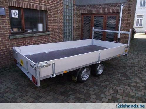 Nieuwe geremde verlaagde plateauaanhangwagen 3,4x1,75, Aalst, Auto diversen, Auto-accessoires, Nieuw, Ophalen