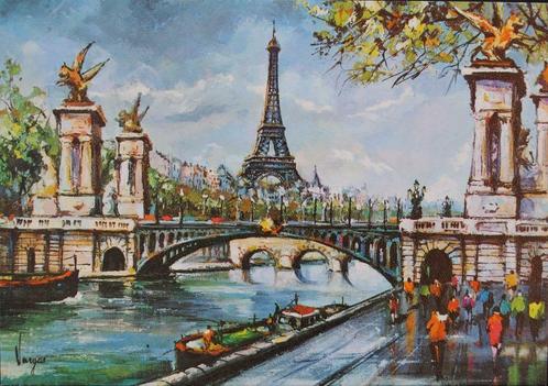 Postkaart van Vargas uit 1975, Le Tour Eiffel Le Pont Alexan, Verzamelen, Postkaarten | Buitenland, Ongelopen, Frankrijk, 1960 tot 1980