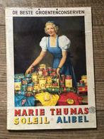 VINTAGE reclamebord karton MARIE THUMAS - LE SOLEIL - ALIBEL, Verzamelen, Reclamebord, Gebruikt, Ophalen of Verzenden