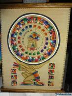 Maya kalender handgeschiderd op leer Mexico, Nieuw, Ophalen