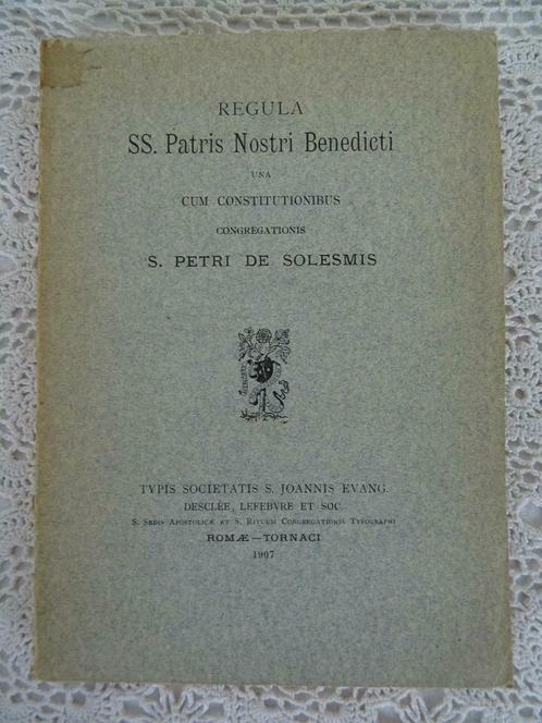 Livre antique bible Regula SS. Patris Nostri Benedicti 1907, Antiquités & Art, Antiquités | Livres & Manuscrits, Enlèvement ou Envoi