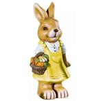 Decoratie pasen konijn paashaas met mandje 16 cm, Diversen, Nieuw, Ophalen of Verzenden