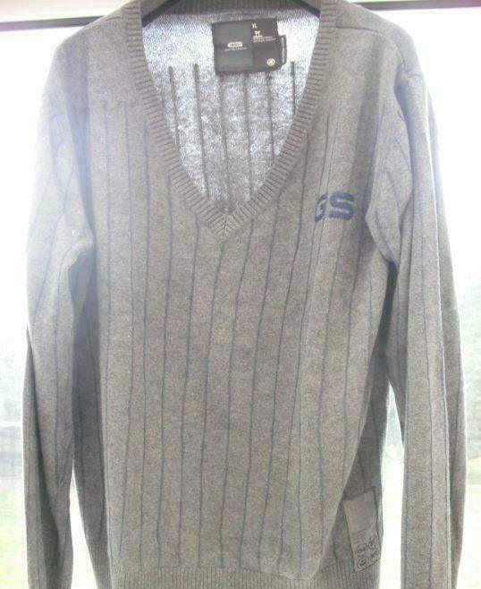 zomertrui Gstar Raw, grijs, lange mouwen + V-hals,, Kleding | Heren, Truien en Vesten, Gedragen, Maat 52/54 (L), Overige kleuren