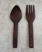 Ebbenhouten Afrikaanse lepel en vork, Antiek en Kunst, Ophalen of Verzenden