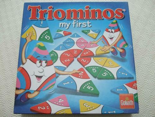 jeu de société Triominos first Goliath, Hobby en Vrije tijd, Gezelschapsspellen | Bordspellen, Zo goed als nieuw, Drie of vier spelers
