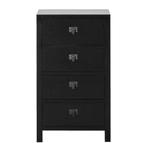 Commode armoire meuble rangement noir lahore tiroir, 3 ou 4 tiroirs, 25 à 50 cm, Autres essences de bois, Moins de 50 cm