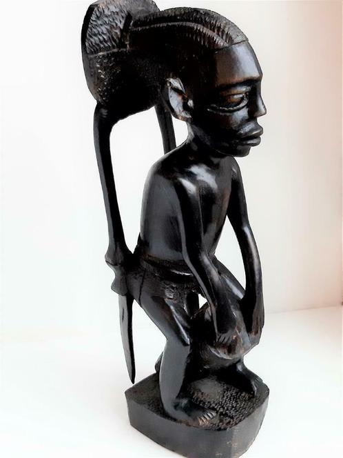 statues en bois massif homme africain Mangbetu etc..., Antiquités & Art, Curiosités & Brocante, Enlèvement ou Envoi