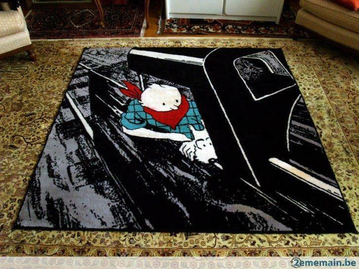 Tapis Axis, Tintin en Amérique dans la locomotive., Verzamelen, Stripfiguren, Gebruikt, Overige typen, Kuifje, Ophalen of Verzenden
