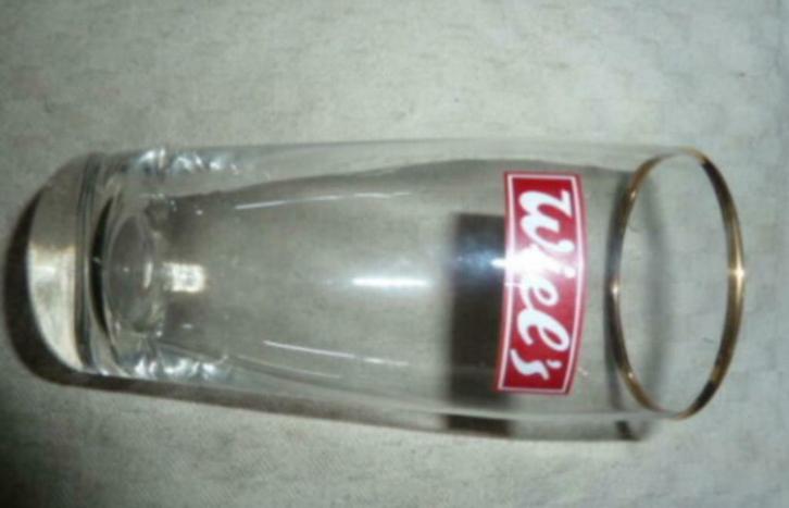 #N bier glas WIEL 'S 25cl " gouden rand " Wielemans Ceuppens, Verzamelen, Glas en Drinkglazen, Nieuw, Bierglas, Ophalen of Verzenden