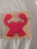 Inlegpuzzel krab, Kinderen en Baby's, Ophalen, Gebruikt, Van hout, Minder dan 10 stukjes