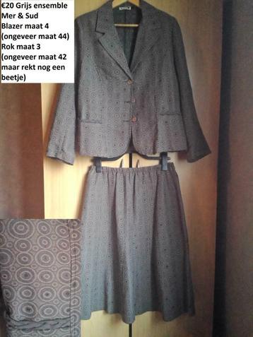Grijs ensemble Mer & Sud blazer met rok beschikbaar voor biedingen