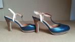 509B* ATELIER R superbes sandales bleues cuir neuves (40), Escarpins, Bleu, Envoi, Neuf