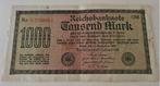 1 Reichsbankbiljet - 1000 mark 1922, Postzegels en Munten, Ophalen of Verzenden, Duitsland, Los biljet