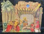 antieke fold out kerststal nativity scene scrap    ks18