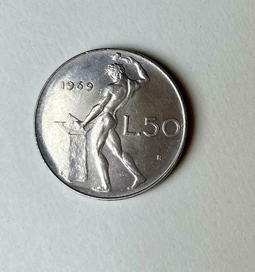 Munt Italië 50 lire 1969, Postzegels en Munten, Munten | Europa | Niet-Euromunten, Losse munt, Italië, Ophalen of Verzenden