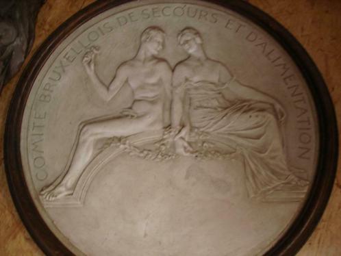 1917 PAUL DUBOIS paire 2 plaques Comité Secours Alimentation, Antiquités & Art, Art | Sculptures & Bois, Enlèvement