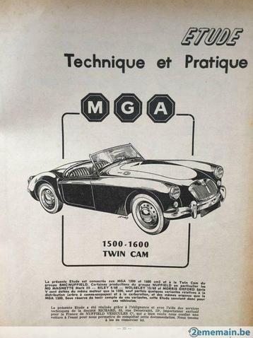 Revue Technique Automobile " MGA 1500 - 1600 - TWIN CAM " 58 disponible aux enchères