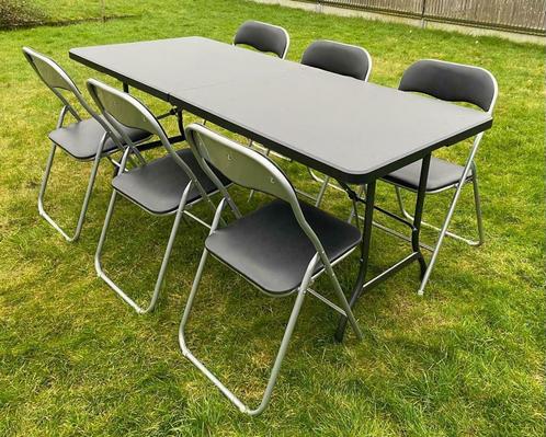 TE HUUR, tafels + stoelen, Tuin en Terras, Tuintafels, Zo goed als nieuw, Ophalen of Verzenden
