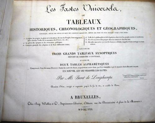 Les Fastes Universels 1822 Tableaux Historiques - Longchamps, Antiquités & Art, Antiquités | Livres & Manuscrits, Enlèvement ou Envoi