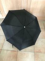 Opvouwbare zwarte paraplu met hoes en springveer, Nieuw, Ophalen of Verzenden