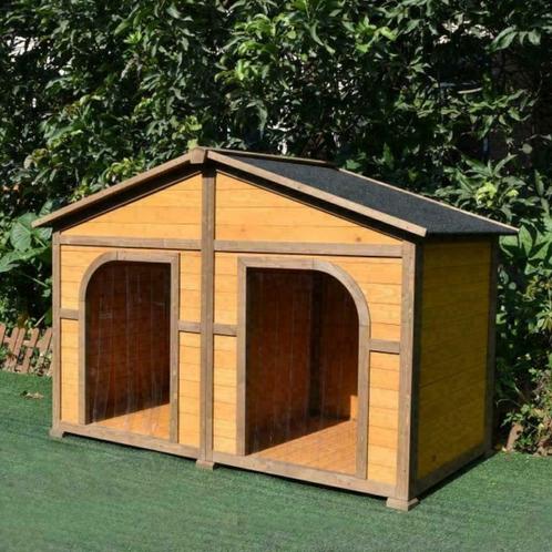 Niche XXXL double toit bois abri chien GEANT cabane chiens, Animaux & Accessoires, Accessoires pour chiens, Neuf, Envoi