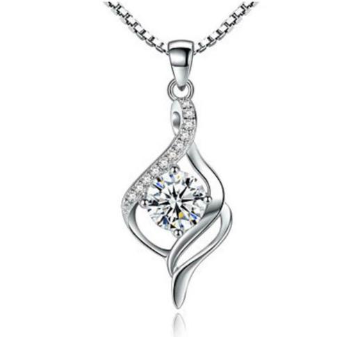 Women's Pendant Necklaces Sterling Silver Cubic Zirconia, Handtassen en Accessoires, Kettingen, Nieuw, Ophalen