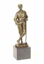 bronzen sculptuur van een golfer-golf-brons-beeld-deco, Antiek en Kunst, Ophalen of Verzenden