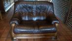 Canapé en cuir 2 places, Maison & Meubles, Canapés | Salons, Enlèvement, Utilisé, Deux personnes, Bois