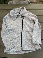Sweat polaire XL tricoté, long, très grand col, zip diagonal, Porté, Taille 46/48 (XL) ou plus grande, Envoi, Gris