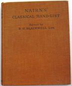 Nairn's Classical Hand-List 1939 Blackwell (editor), Antiquités & Art, Enlèvement ou Envoi