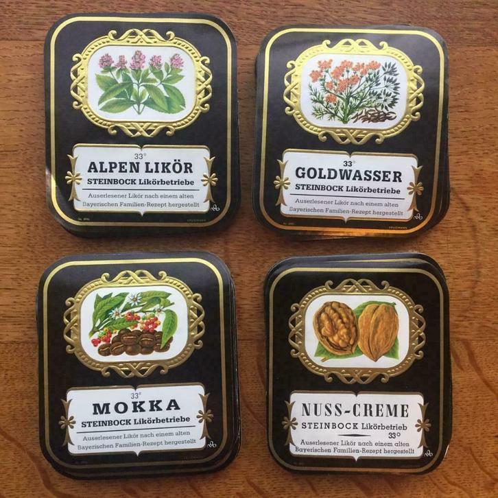 305 Steinbock Likörbetriebe etiketten, Litho Myncke zie besc, Verzamelen, Wijnen, Nieuw, Overige typen, Overige gebieden, Ophalen of Verzenden