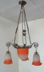 vintage pate de verre luster Rethondes coup & drie kappen, Antiek en Kunst, Ophalen