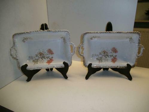 Antiek/vintage-Koppel porseleinen schalen Carl Tiesch (DS185, Antiek en Kunst, Curiosa en Brocante, Ophalen of Verzenden